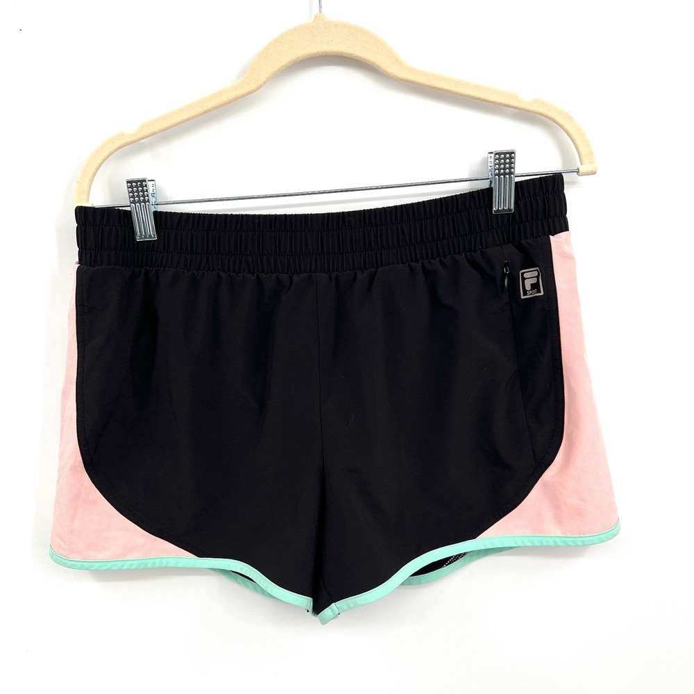 Fila sport color block activewear workout gym shorts pastel running M